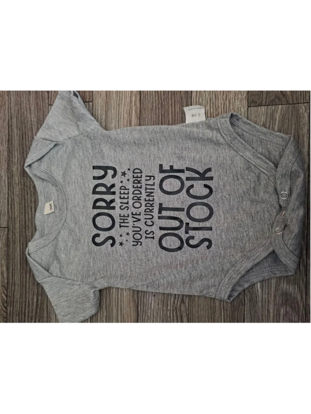 Baby Bodysuit‎ 0-3 Months Gray Black 